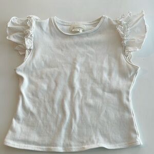 Anthropologie White Ruffle shirt
